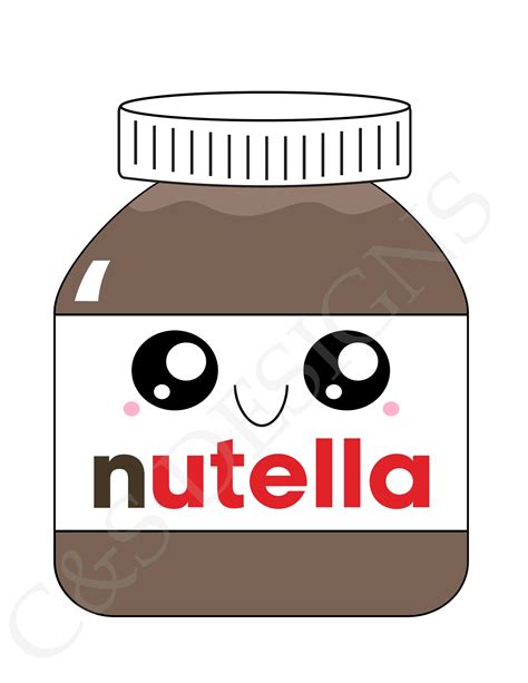 Nutella Kawaii Clip Art Png Jpeg EPS SVG | Etsy