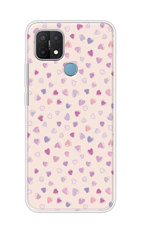 SHAIVYA Mobile Back Cover for Oppo A15 (Hearts Design Printed Soft Back Case Made of Silicone ...