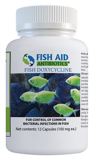 Buy Fish Aid Antibiotics Doxycycline Capsules Fish Medication, 100-mg, 12 count at Chewy.com ...