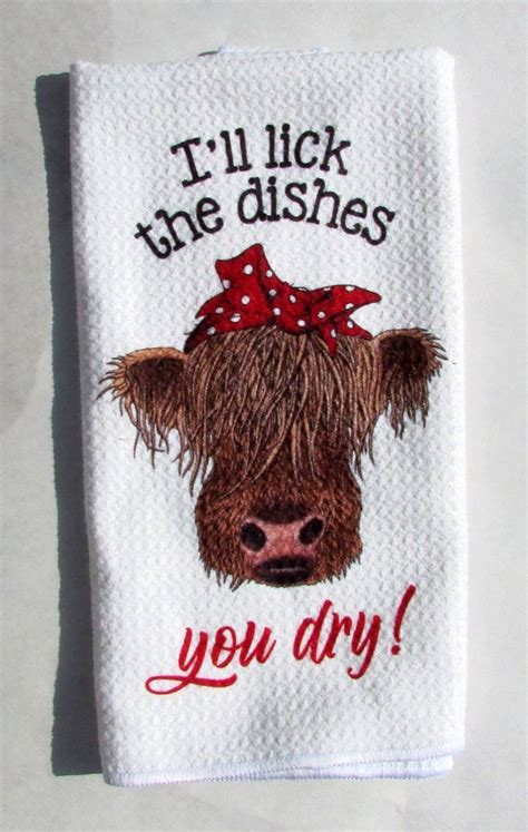 Funny Country Cow Kitchen Towels Custom Waffle Weave Towel - Etsy Sweden | Country cow, Waffle ...