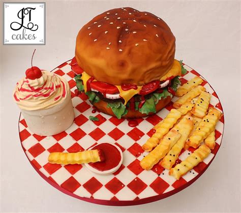 Burger Cake - Cake by JT Cakes - CakesDecor