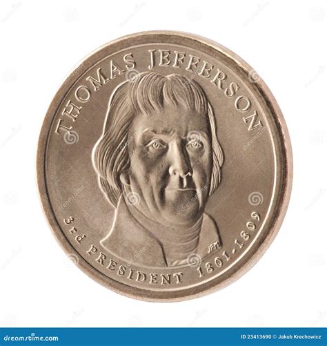 Thomas Jefferson Presidential Dollar Coin Stock Photo - Image of ...