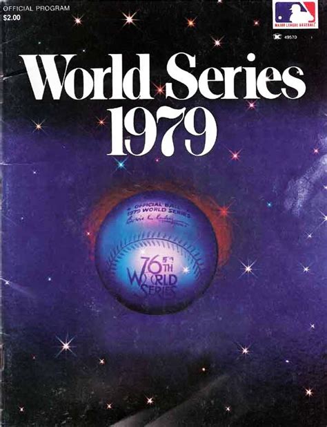 1979 World Series by Baseball Almanac | World series, World series winners, Mlb world series