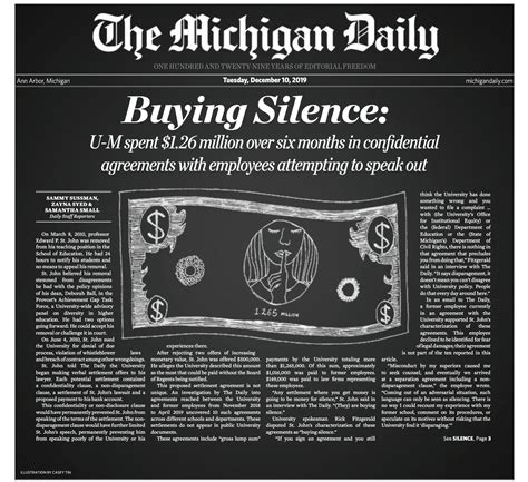 The Michigan Daily on Twitter: "Today's front page: #BuyingSilence ...