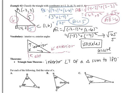 Worksheet Triangle Sum And Exterior Angle Theorem Answers — db-excel.com