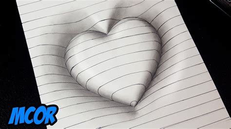 Como Dibujar un Corazón en 3D con Lineas - Dibujos 3D Faciles | Zeichnungen von herzen