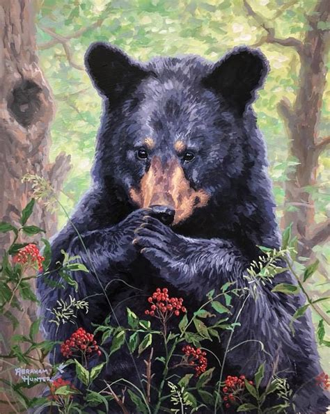 Celebrate Each New Day — Artist Abraham Hunter | Black bears art, Bear artwork, Bear paintings