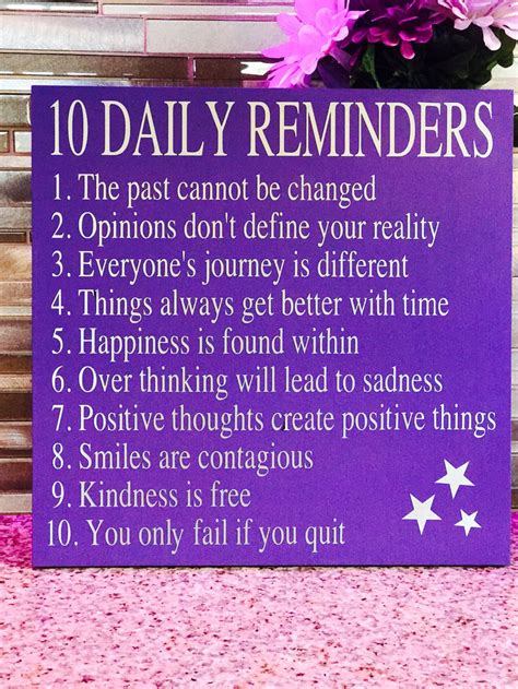 10 DAILY REMINDERS/Motivation Sign/Wood Sign/Inspiration | Etsy in 2021 | Daily positive ...