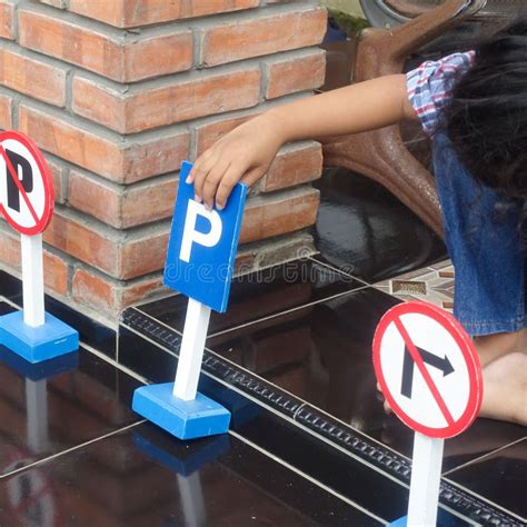 Kid Playing with Traffic Signs Toys, Educational Games for Preschool ...