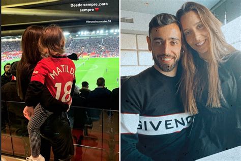 Bruno Fernandes’ wife and daughter watch his MOTM Man Utd debut from Old Trafford box in ...