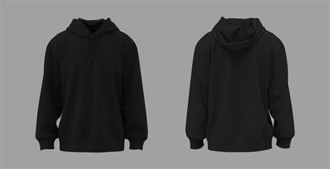 Hoodie Mock Up, Blank Black Hoodie Mockup, Apparel Mockup, Black Flat ...