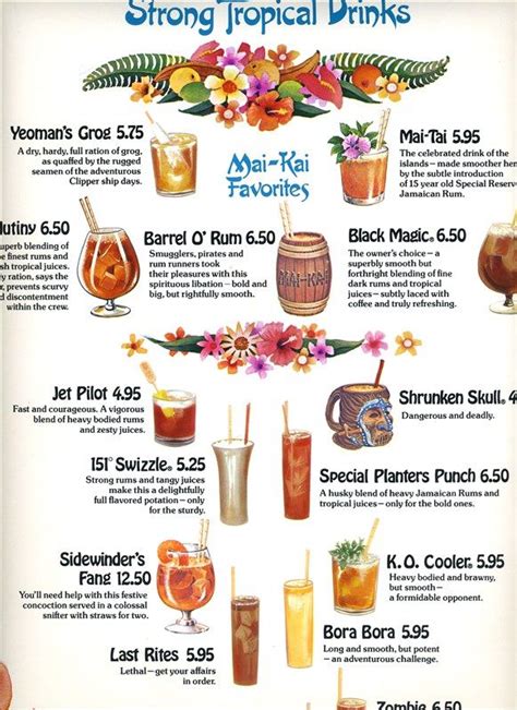 vintage Mai Kai menu -strong drinks | Tiki drinks, Tiki drinks ...
