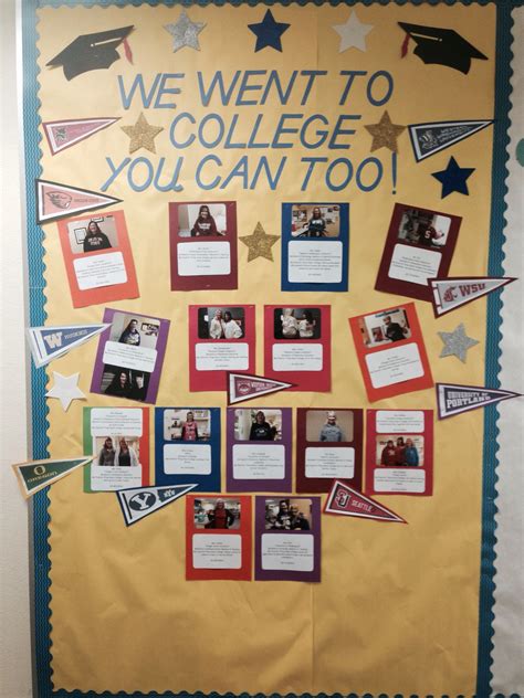 "We went to college you can too!" Bulletin board for college awareness ...