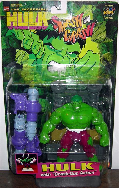 Incredible Hulk Figure Crash Out Action Smash Toy Biz