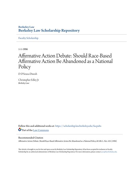 (PDF) Affirmative Action Debate: Should Race-Based Affirmative Action ...