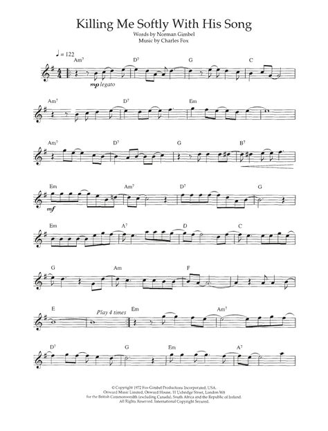 The Fugees "Killing Me Softly With His Song" Sheet Music Notes | Download Printable PDF Score 109420