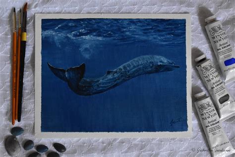 Blue Whale Giclee Print on Canvas of Oil Painting Fine art | Etsy