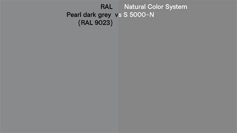 RAL Pearl dark grey (RAL 9023) vs Natural Color System S 5000-N side by ...