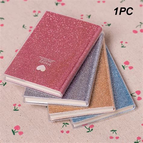 New smooth writing Love heart Shining Notepad Diary Fashion Notebook ...