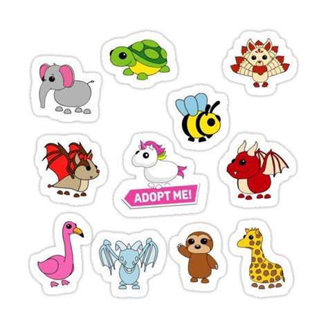 Adopt me pets set Sticker by Nenita93 in 2021 | Stickers, Adoption, Vinyl decal stickers