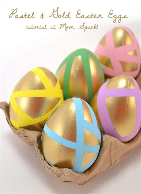 Pastel & Gold Easter Eggs Tutorial | Mom Spark - Mom Blogger