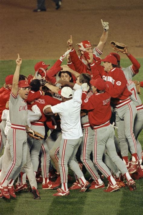 1990 Cincinnati Reds - World Series celebration | Cincinnati reds, Reds ...