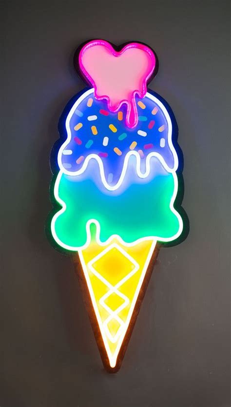 ice cream neon sign | Fond d'écran téléphone, Néon light, Caligraphie