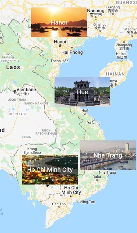 Cities map of Vietnam - OrangeSmile.com