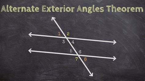 Alternate Exterior Angles Theorem with Parallel Lines - YouTube