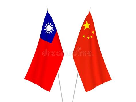 China Vs Taiwan, Taiwanese Smoke Flags Placed Side By Side. Thick ...