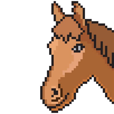 Horse head with pixel art on white background. 12667374 Vector Art at Vecteezy