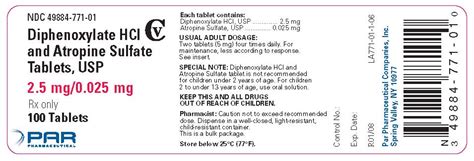 Diphenoxylate and Atropine - FDA prescribing information, side effects and uses