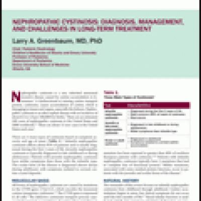 Nephropathic Cystinosis: Diagnosis, Management, and Challenges in Long-term Treatment | MDedge ...