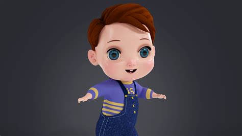 Cartoon Boy Full Rigged And Animated In Blender With Unity 3D ...