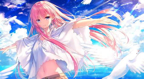 Serenity in the Sky - Anime Girl HD Wallpaper