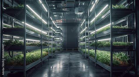 Vertical farming with hydroponic and aeroponic plants which is fully automated, generative ai ...