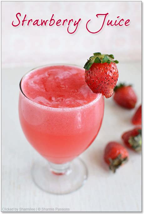 Strawberry Juice Recipe - Sharmis Passions