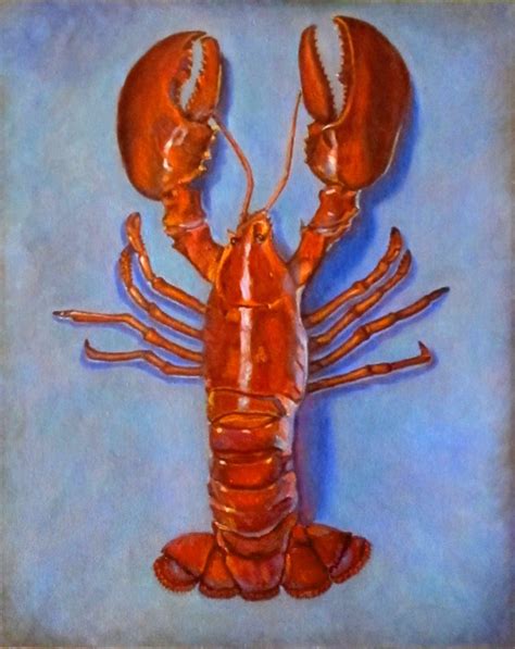 Artist Oil Painting of Lobster: “Lobstah” – Artist, Artwork, Art techniques