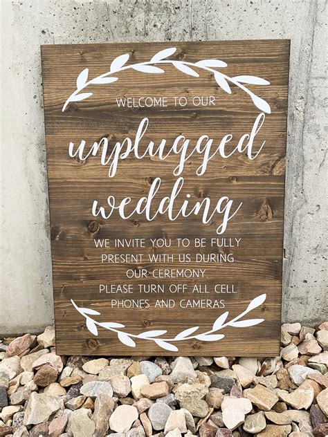 Unplugged Wedding Sign Unplugged Ceremony Sign Rustic Wood | Etsy | Unplugged wedding sign ...