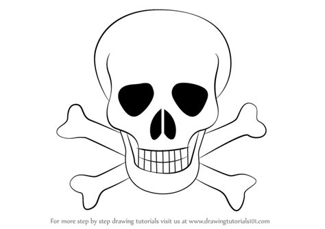 Learn How to Draw Skull with Crossbones (Skulls) Step by Step : Drawing Tutorials | Draw skull ...