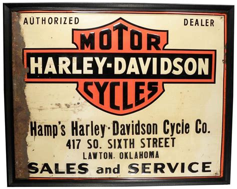 Scarce 1930's Harley Davidson Embossed Tin Sign | Harley davidson dealers, Harley davidson signs ...