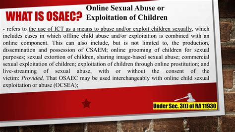 Anti-Online Sexual Abuse or Exploitation of Children (OSAEC) and Anti ...