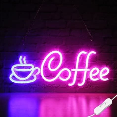 XIYUNTE Coffee Neon Sign, USB Powered Coffee Neon Light Sign with Metal ...