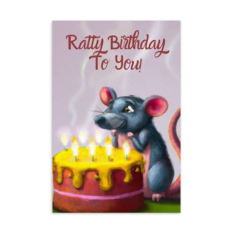 Rat Birthday Card Ratty Birthday to You Cute Rat Card - Etsy Australia