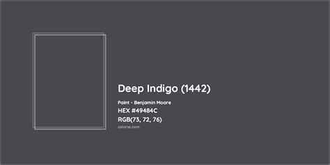 Benjamin Moore Deep Indigo (1442) Paint color codes, similar paints and colors - colorxs.com