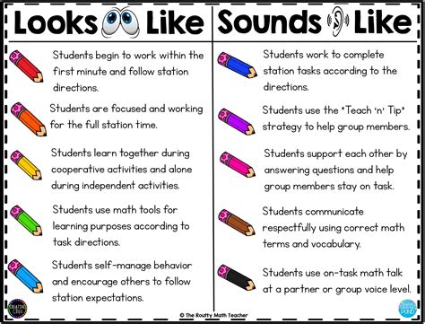 Grab your Free Math Stations Looks Like-Sounds Like Chart!