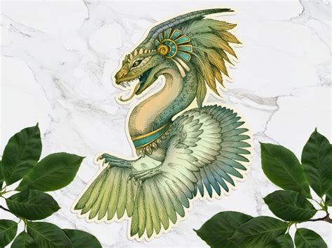 Vinyl Decal Quetzalcoatl Aztec feathered by AwreonIllustrations