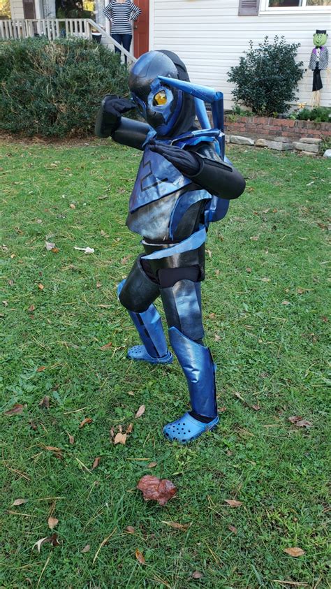 [Cosplay] Blue Beetle costume I made for my son for Halloween. : r/DCcomics