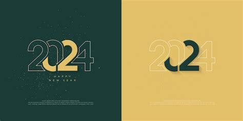 Premium Vector | Happy new year 2024 with unique numbers with a classic theme Premium design ...