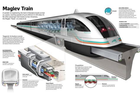 Infographic of the Shanghai Maglev Train, a High-Speed Magnetic Levitation Train Poster Wall Art ...